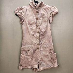 Jolt Romper Juniors Size 11 Button Up Y2K Retro Ruffles 90's